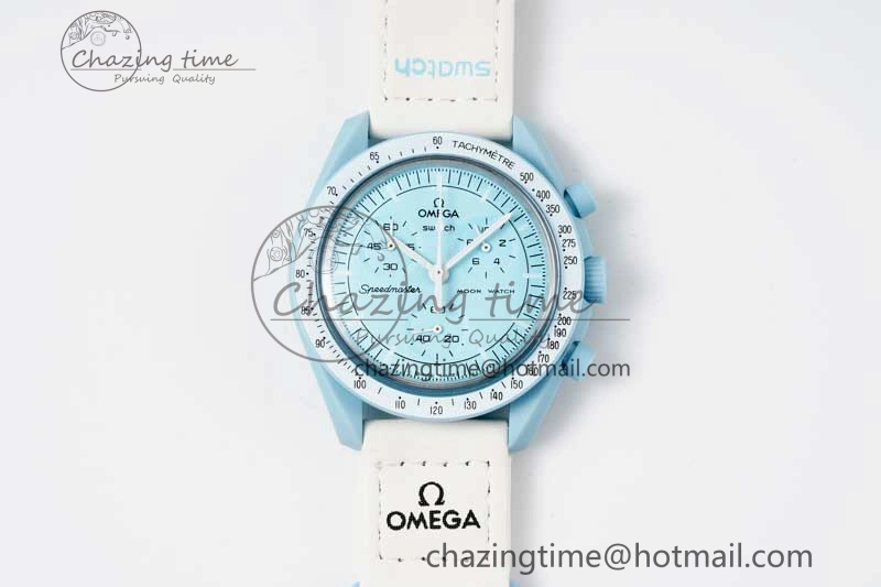 Speedmaster Misson To Uranus 1:1 Best Edition Blue Dial On Nylon Strap Quartz