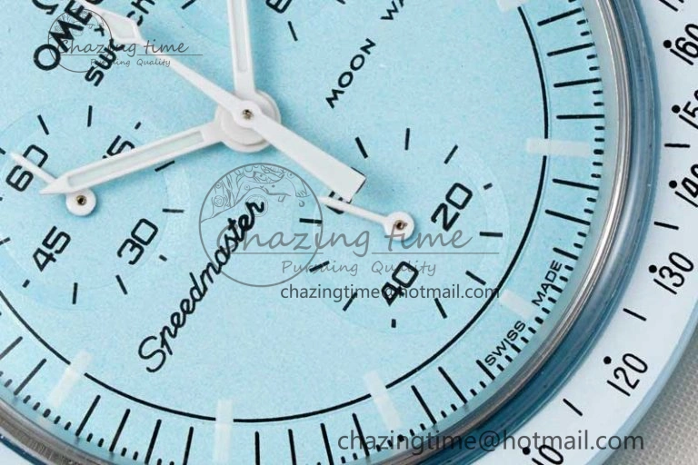 Speedmaster Misson To Uranus 1:1 Best Edition Blue Dial On Nylon Strap Quartz