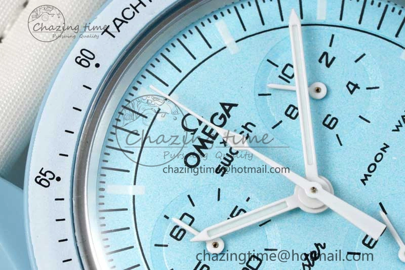 Speedmaster Misson To Uranus 1:1 Best Edition Blue Dial On Nylon Strap Quartz
