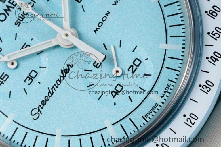 Speedmaster Misson To Uranus 1:1 Best Edition Blue Dial On Nylon Strap Quartz