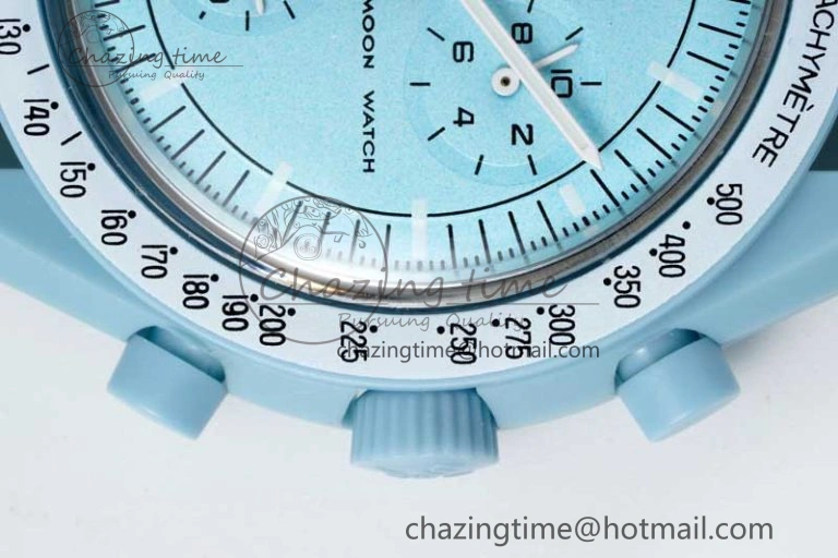 Speedmaster Misson To Uranus 1:1 Best Edition Blue Dial On Nylon Strap Quartz