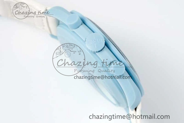 Speedmaster Misson To Uranus 1:1 Best Edition Blue Dial On Nylon Strap Quartz