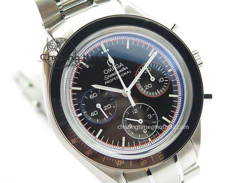 Speedmaster MoonWatch  Apollo 16 Black Dial On SS Bracelet