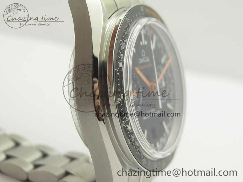 Speedmaster Moonwatch OMF 1:1 Best Edition Black Dial Orange Hand on SS Bracelet A9900