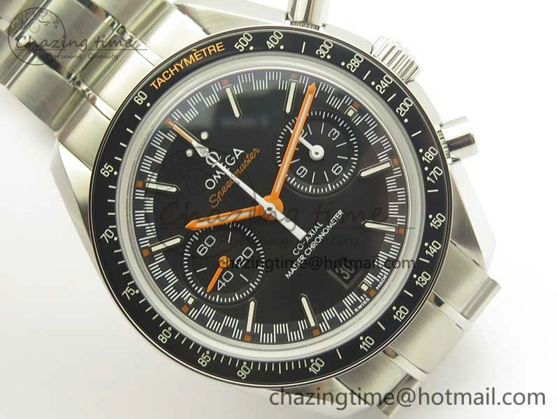 Speedmaster Moonwatch OMF 1:1 Best Edition Black Dial Orange Hand on SS Bracelet A9900