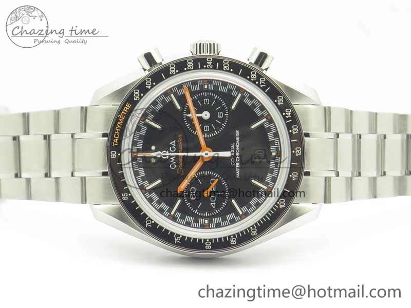 Speedmaster Moonwatch OMF 1:1 Best Edition Black Dial Orange Hand on SS Bracelet A9900