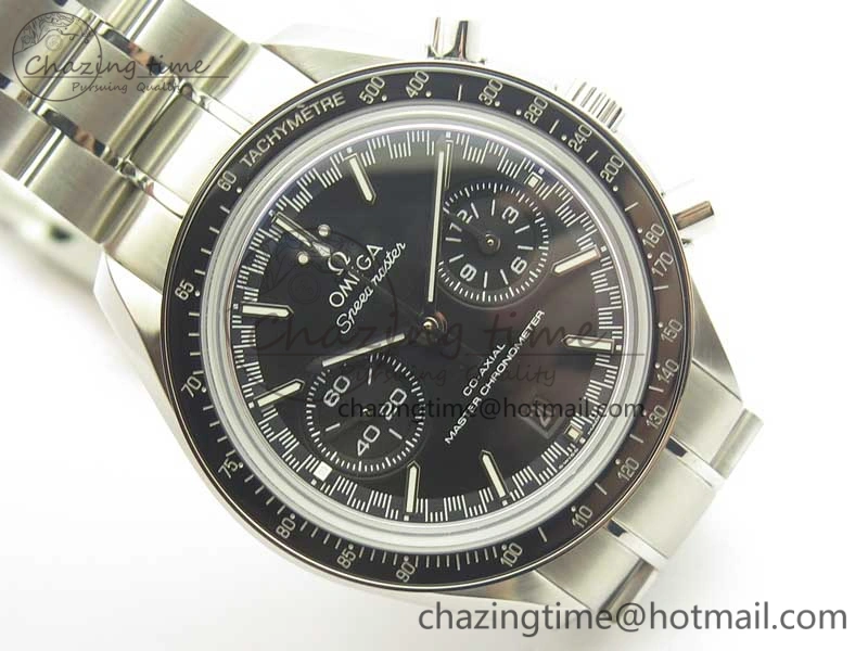 Speedmaster Moonwatch OMF 1:1 Best Edition Black Dial SS Hand on SS Bracelet A9900