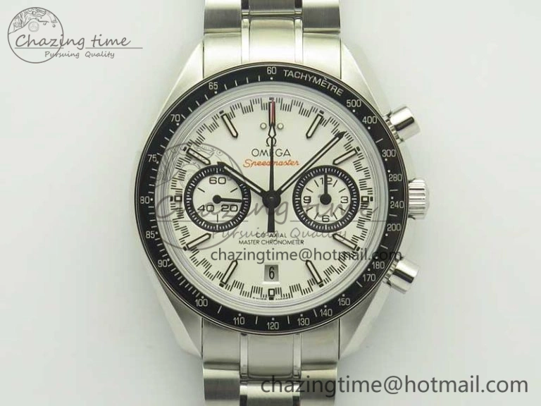Speedmaster Moonwatch OMF 1:1 Best Edition White Dial Black Hand on SS Bracelet A9900