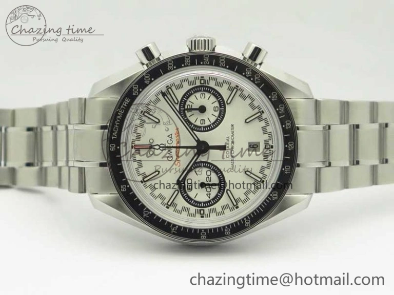 Speedmaster Moonwatch OMF 1:1 Best Edition White Dial Black Hand on SS Bracelet A9900