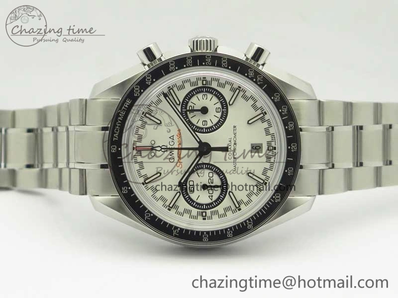 Speedmaster Moonwatch OMF 1:1 Best Edition White Dial Black Hand on SS Bracelet A9900