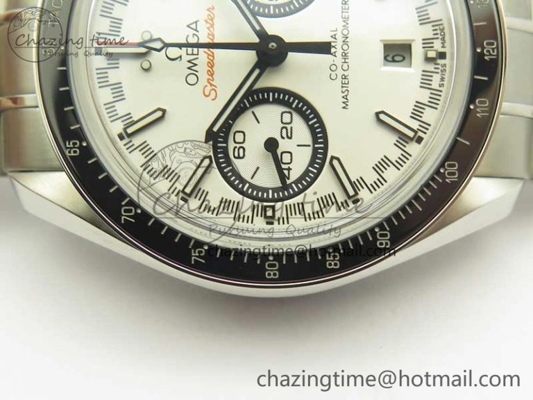 Speedmaster Moonwatch OMF 1:1 Best Edition White Dial Black Hand on SS Bracelet A9900