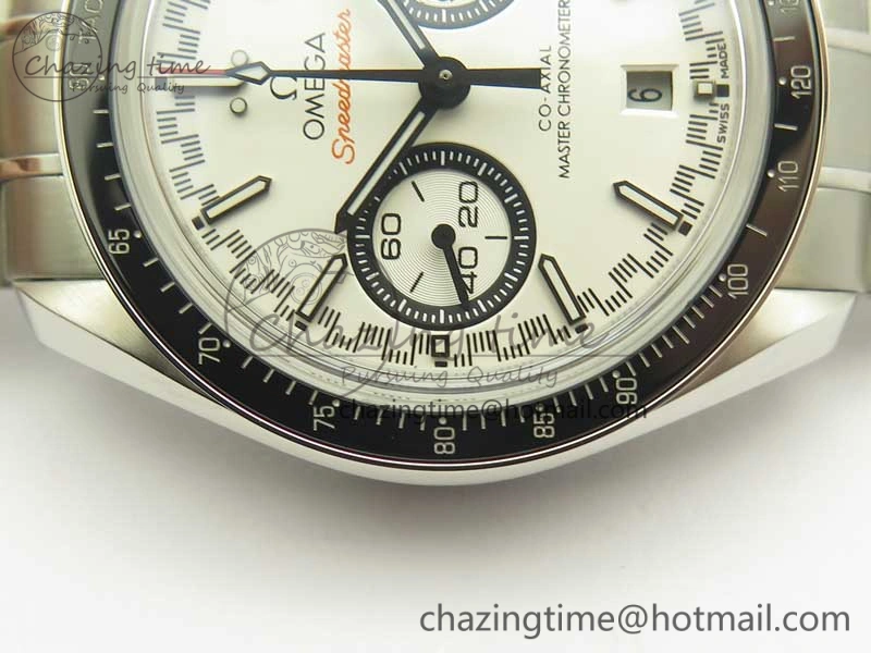 Speedmaster Moonwatch OMF 1:1 Best Edition White Dial Black Hand on SS Bracelet A9900