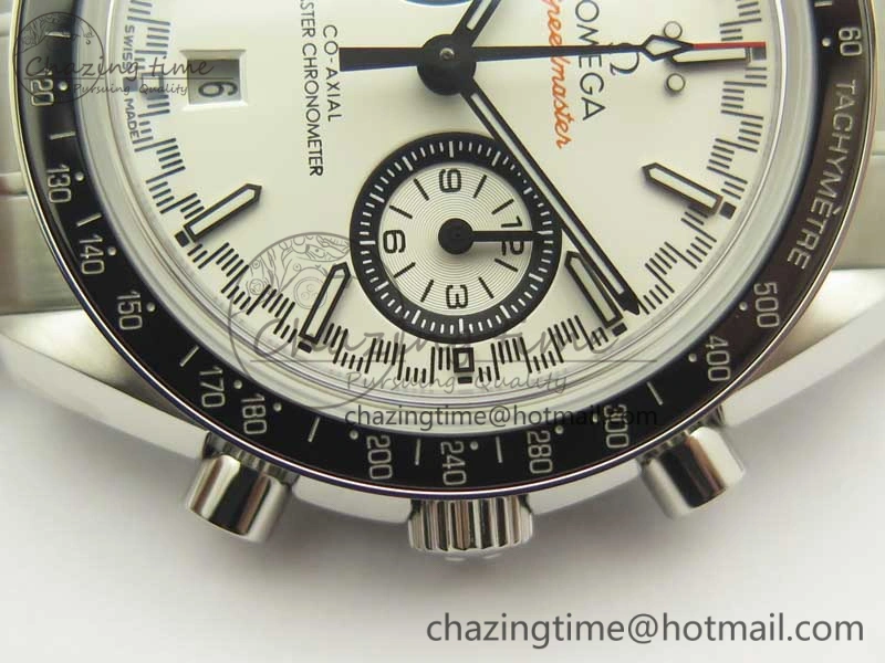 Speedmaster Moonwatch OMF 1:1 Best Edition White Dial Black Hand on SS Bracelet A9900