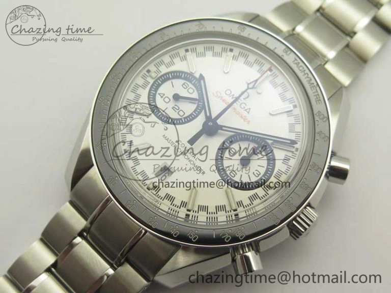 Speedmaster Moonwatch OMF 1:1 Best Edition White Dial Black Hand on SS Bracelet A9900
