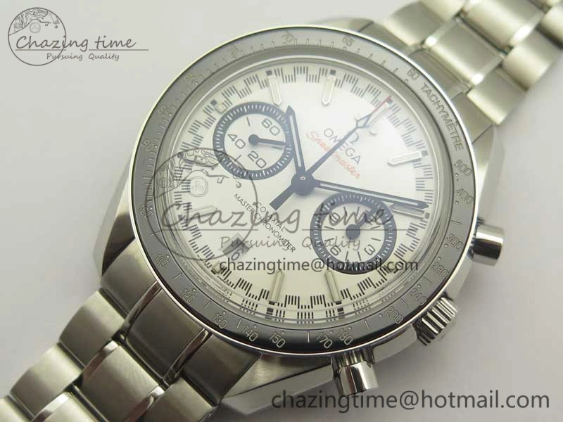 Speedmaster Moonwatch OMF 1:1 Best Edition White Dial Black Hand on SS Bracelet A9900