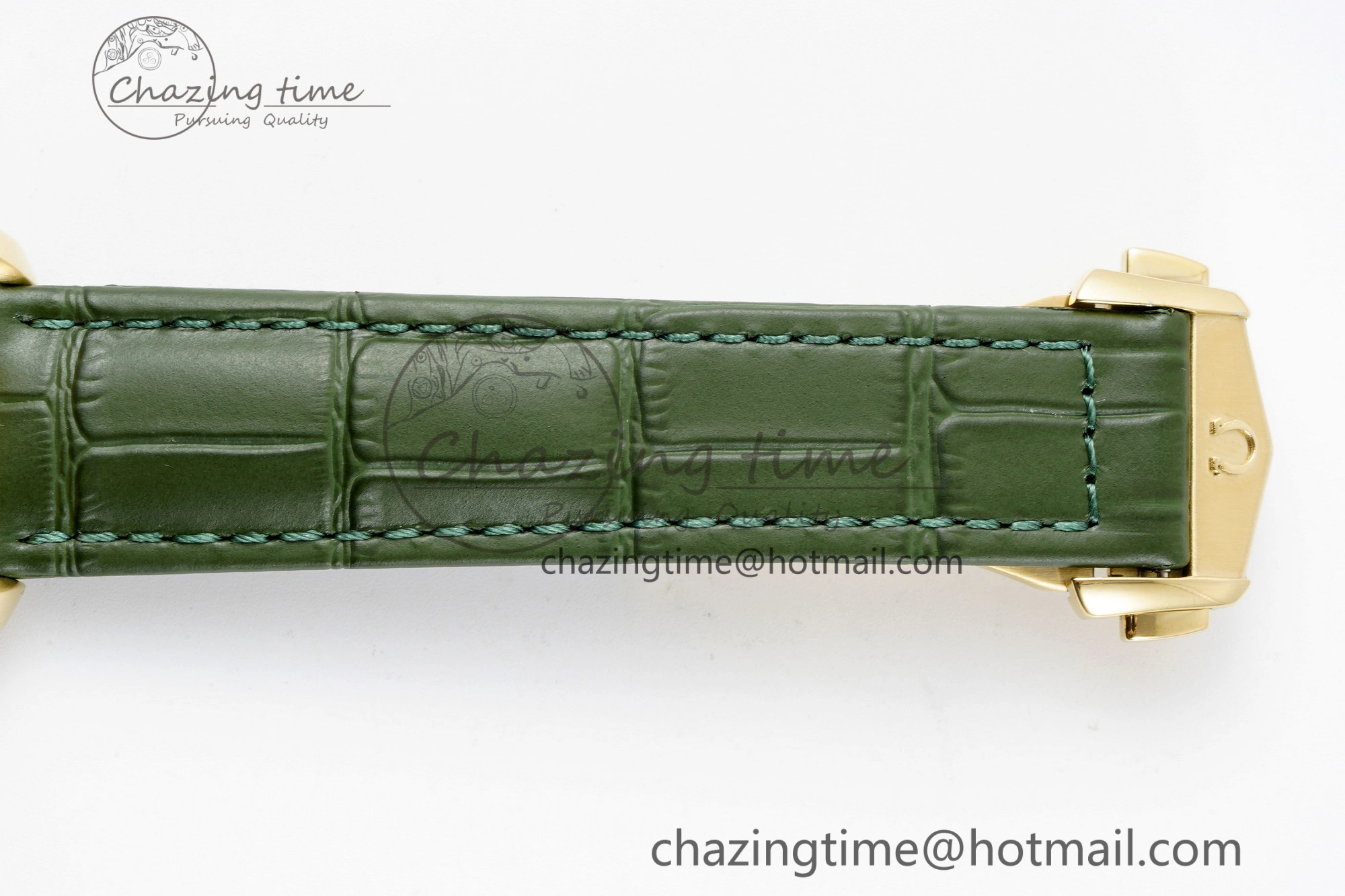 Speedmaster Moonwatch in Moonshine Gold YG RMF Best Edition Green Dial on Green Leather Strap Manual Chrono