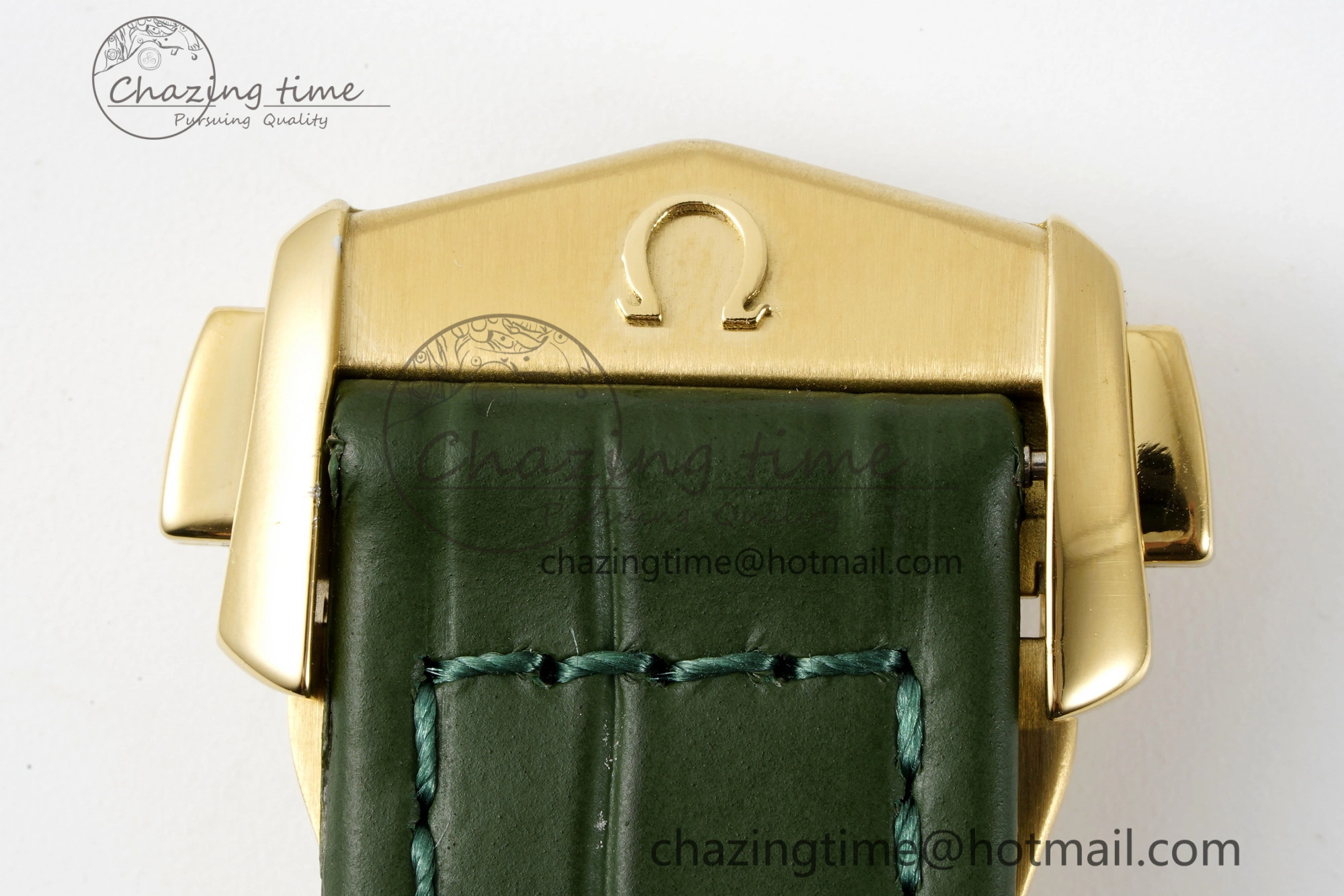 Speedmaster Moonwatch in Moonshine Gold YG RMF Best Edition Green Dial on Green Leather Strap Manual Chrono