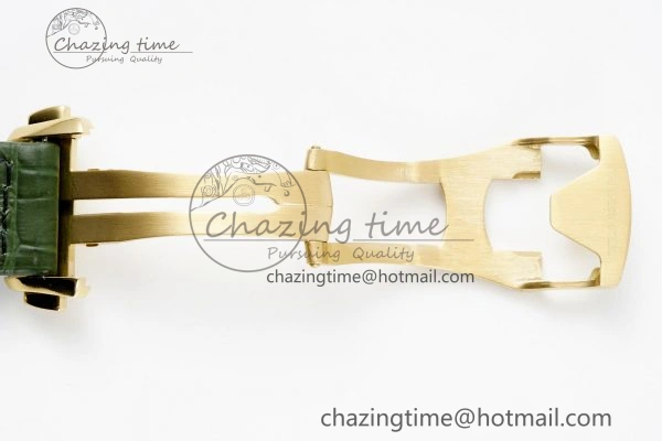 Speedmaster Moonwatch in Moonshine Gold YG RMF Best Edition Green Dial on Green Leather Strap Manual Chrono