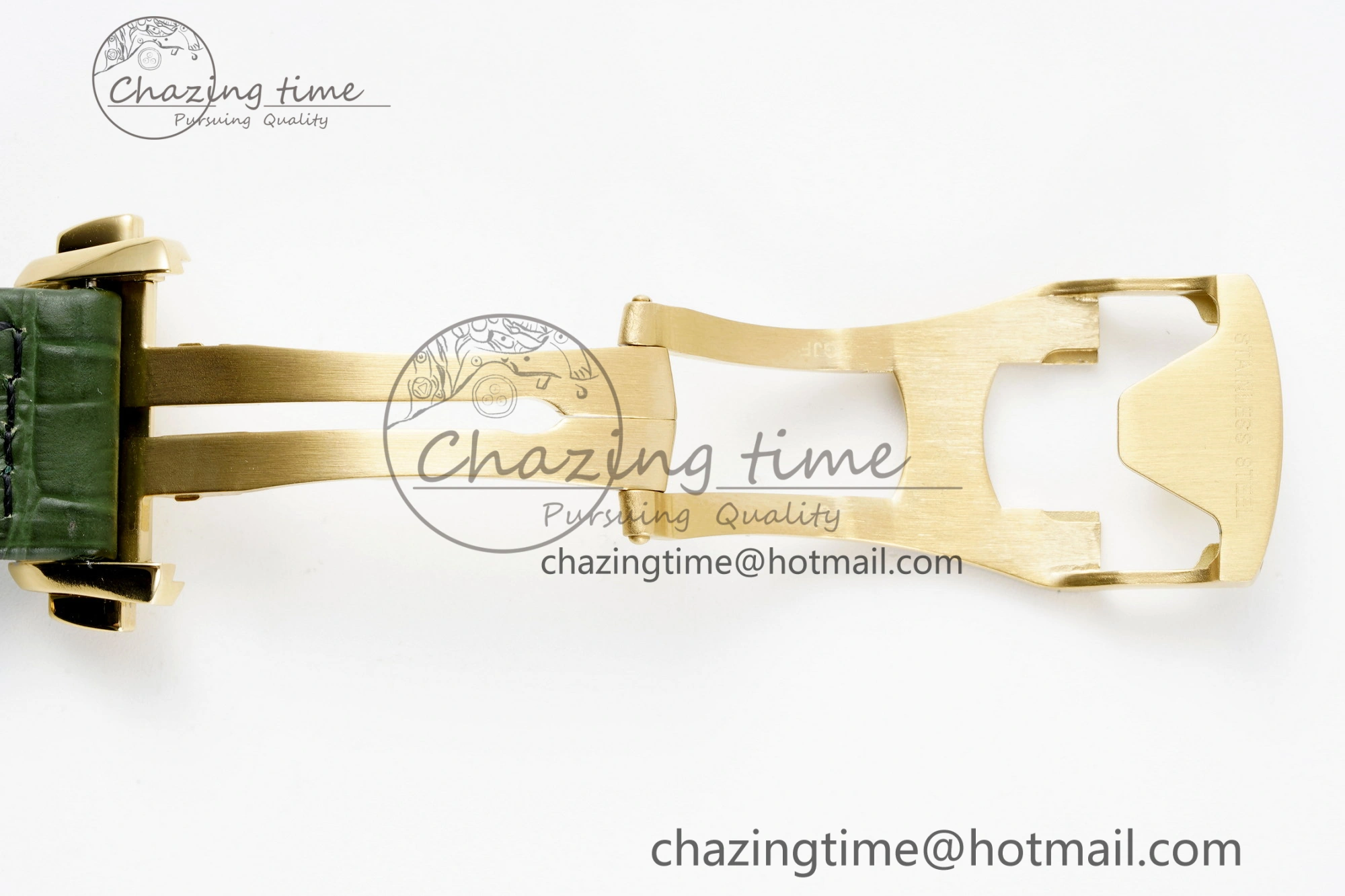 Speedmaster Moonwatch in Moonshine Gold YG RMF Best Edition Green Dial on Green Leather Strap Manual Chrono