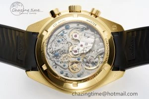 Speedmaster Moonwatch in Moonshine Gold YG RMF Best Edition YG Dial on Black Rubber Strap Manual Chrono