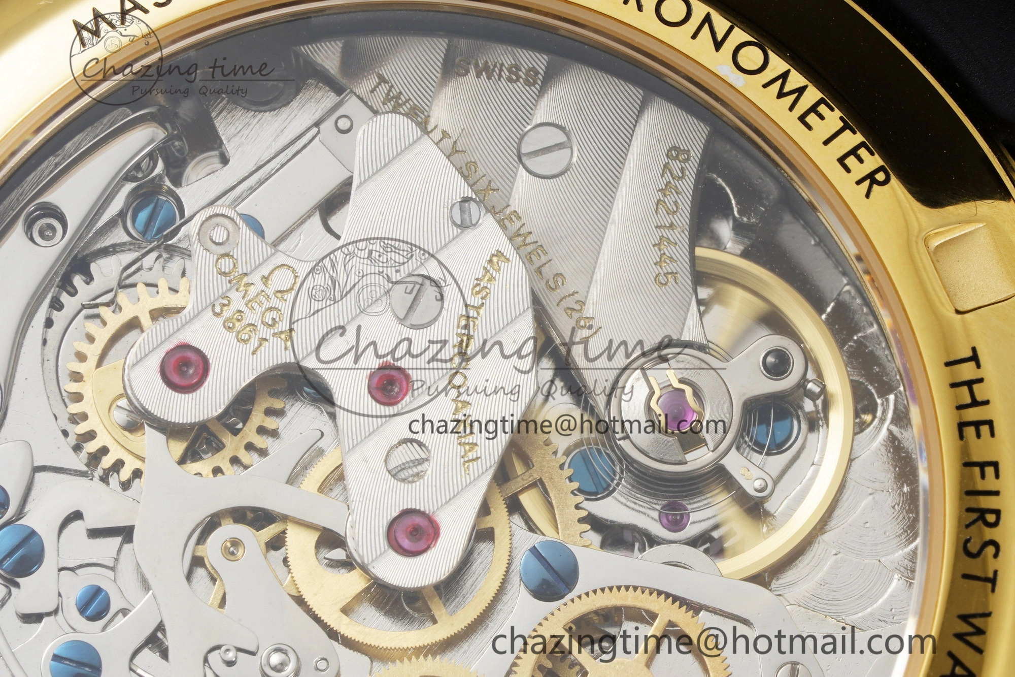 Speedmaster Moonwatch in Moonshine Gold YG RMF Best Edition YG Dial on Black Rubber Strap Manual Chrono