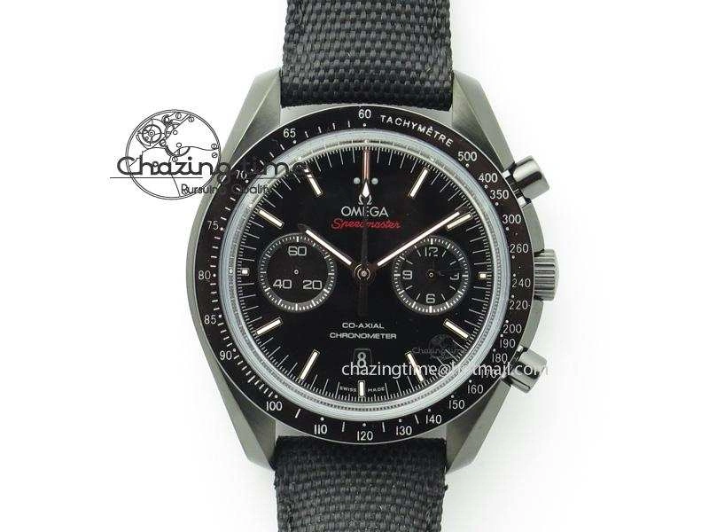 Speedmaster Professional Chronometer PVD Black Dial On Black Leather Strap A9300