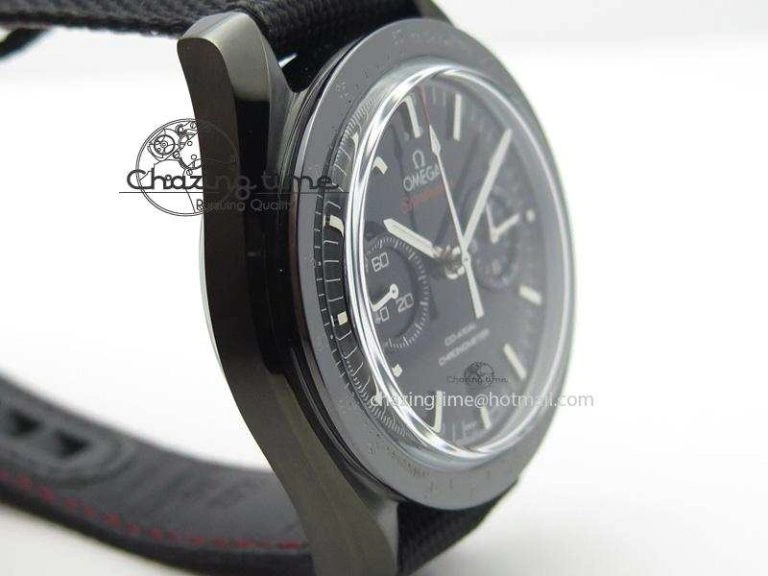 Speedmaster Professional Chronometer PVD Black Dial On Black Leather Strap A9300