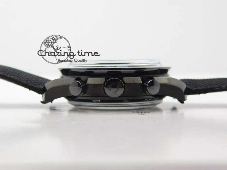 Speedmaster Professional Chronometer PVD Black Dial On Black Leather Strap A9300