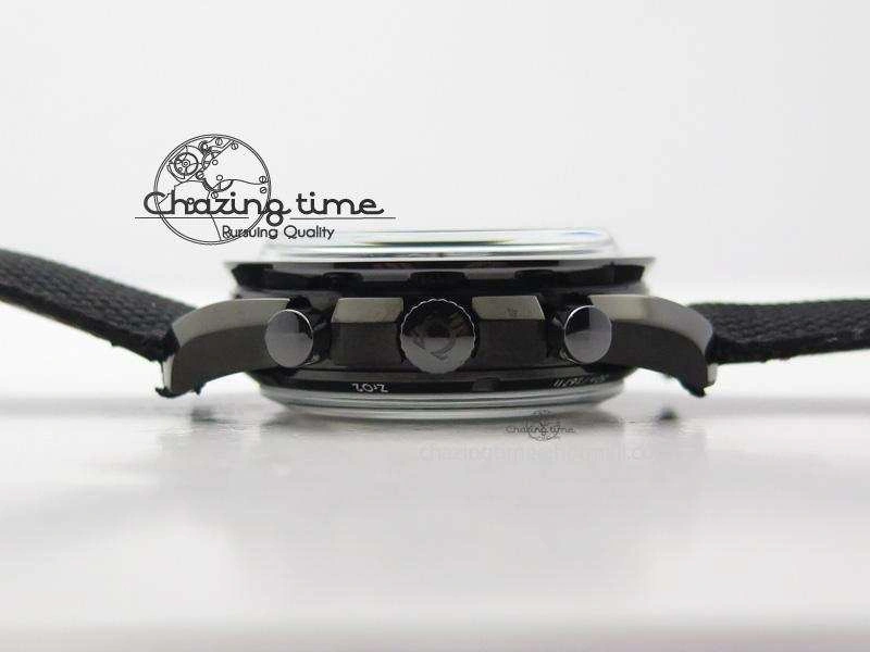 Speedmaster Professional Chronometer PVD Black Dial On Black Leather Strap A9300