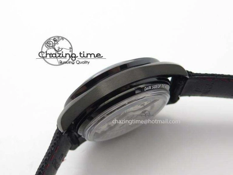Speedmaster Professional Chronometer PVD Black Dial On Black Leather Strap A9300