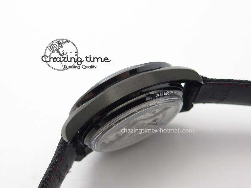 Speedmaster Professional Chronometer PVD Black Dial On Black Leather Strap A9300