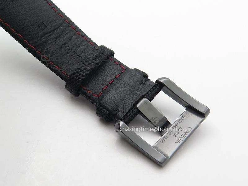 Speedmaster Professional Chronometer PVD Black Dial On Black Leather Strap A9300