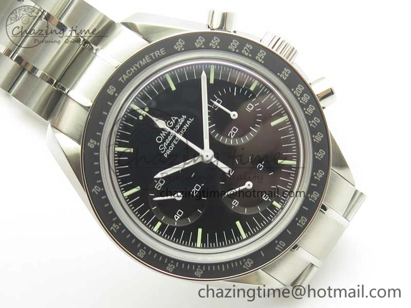 Speedmaster Professional SS OMF Best Edition Black Dial on SS Bracelet Manual Winding Chrono Movement