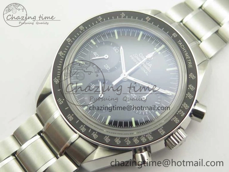 Speedmaster Professional SS OMF Best Edition Black Dial on SS Bracelet Manual Winding Chrono Movement