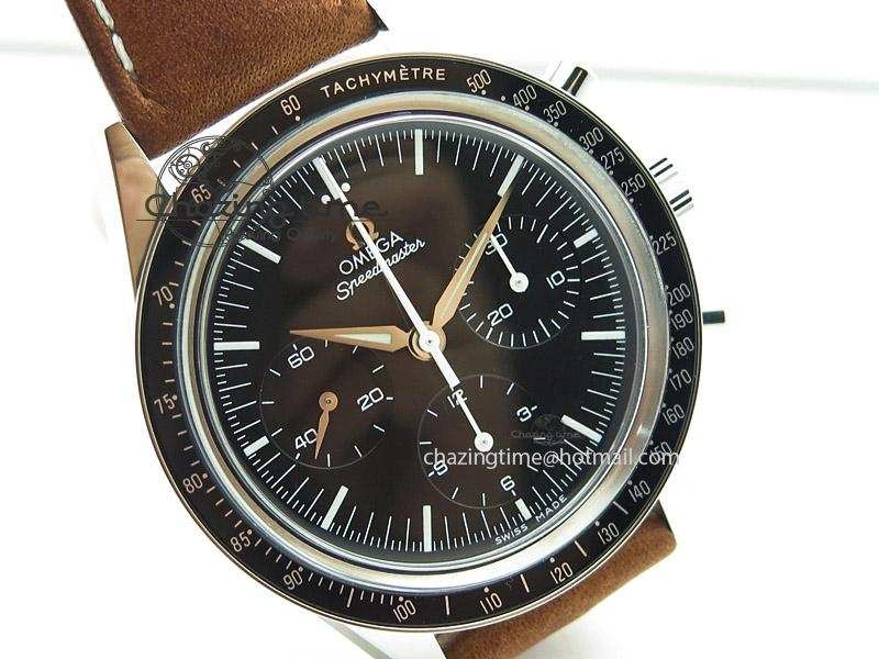 Speedmaster Professional The Moon Watch on Brown Asso Strap Asian Manual Winding Chronograph Movement