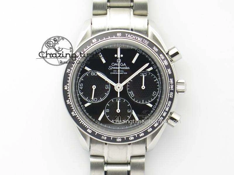 Speedmaster Racing 40mm SS Black Dial On SS Bracelet A7750 ( Free Rubber Strap )