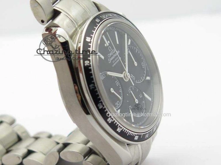 Speedmaster Racing 40mm SS Black Dial On SS Bracelet A7750 ( Free Rubber Strap )