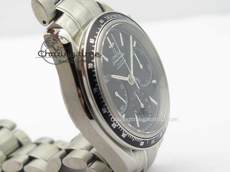 Speedmaster Racing 40mm SS Black Dial On SS Bracelet A7750 ( Free Rubber Strap )