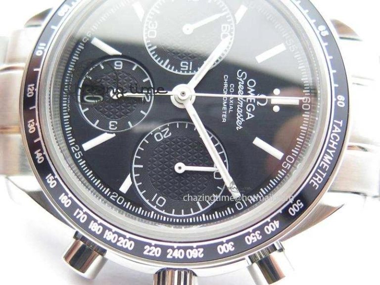 Speedmaster Racing 40mm SS Black Dial On SS Bracelet A7750 ( Free Rubber Strap )
