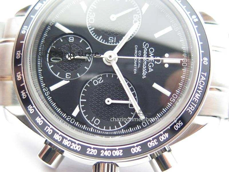 Speedmaster Racing 40mm SS Black Dial On SS Bracelet A7750 ( Free Rubber Strap )