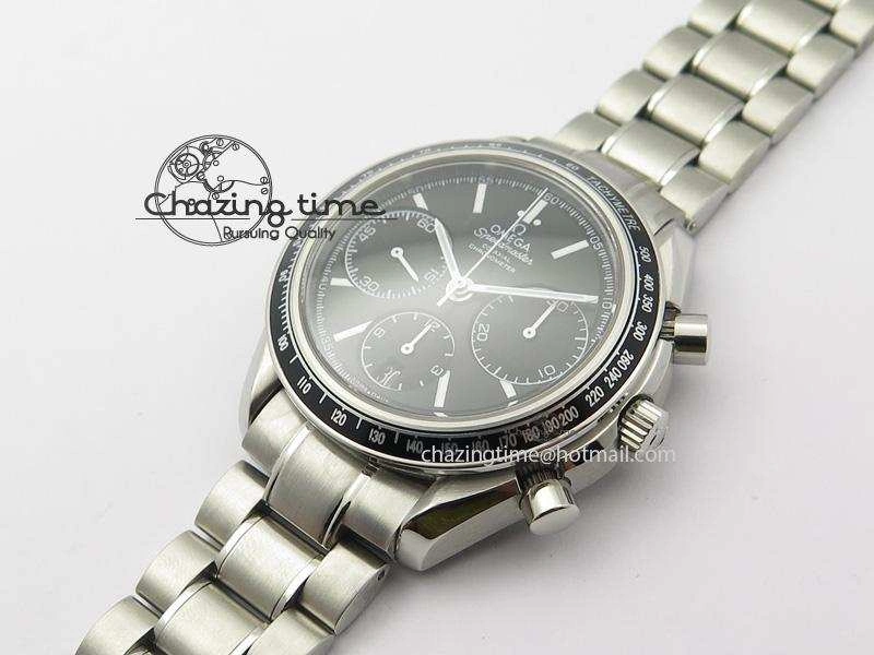 Speedmaster Racing 40mm SS Black Dial On SS Bracelet A7750 ( Free Rubber Strap )