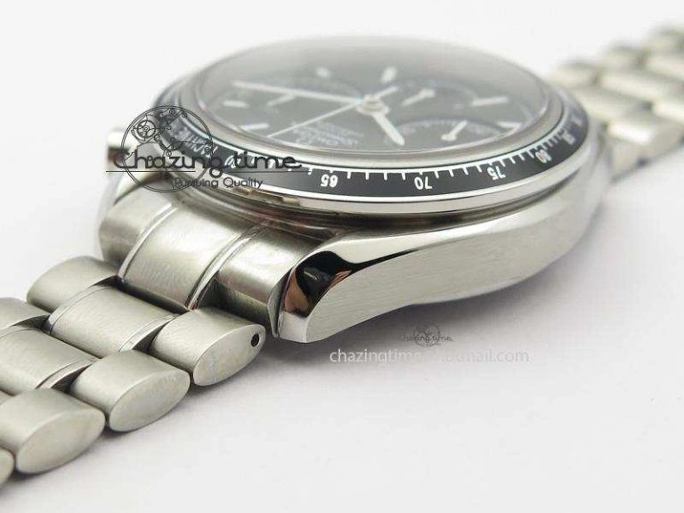 Speedmaster Racing 40mm SS Black Dial On SS Bracelet A7750 ( Free Rubber Strap )