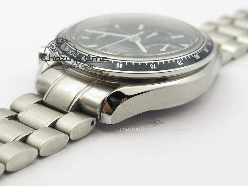 Speedmaster Racing 40mm SS Black Dial On SS Bracelet A7750 ( Free Rubber Strap )