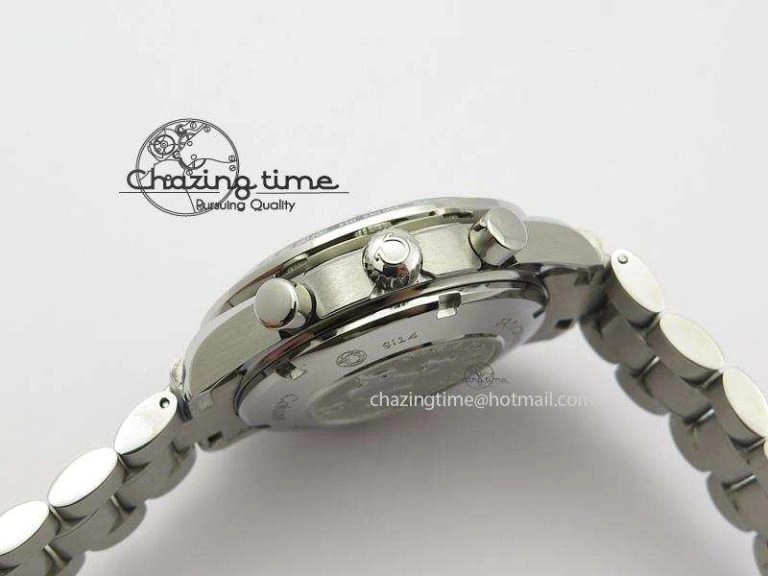 Speedmaster Racing 40mm SS Black Dial On SS Bracelet A7750 ( Free Rubber Strap )