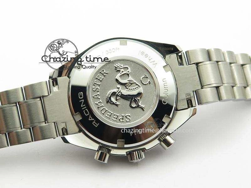 Speedmaster Racing 40mm SS Black Dial On SS Bracelet A7750 ( Free Rubber Strap )
