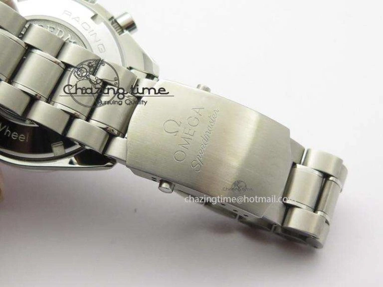 Speedmaster Racing 40mm SS Black Dial On SS Bracelet A7750 ( Free Rubber Strap )