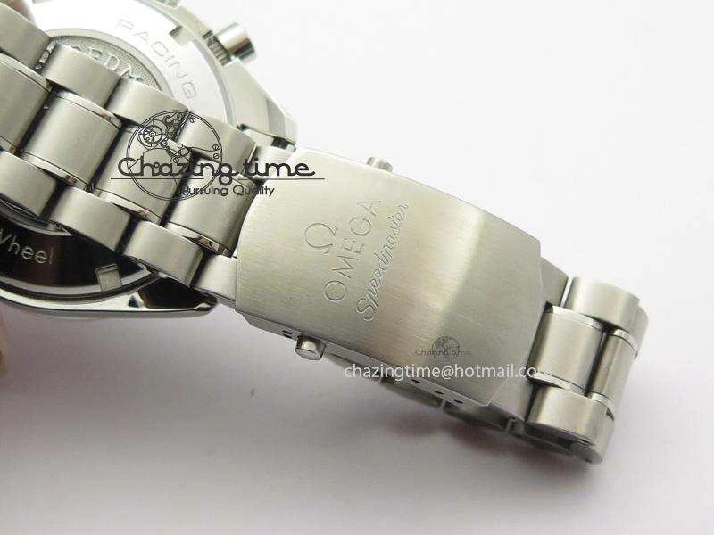 Speedmaster Racing 40mm SS Black Dial On SS Bracelet A7750 ( Free Rubber Strap )