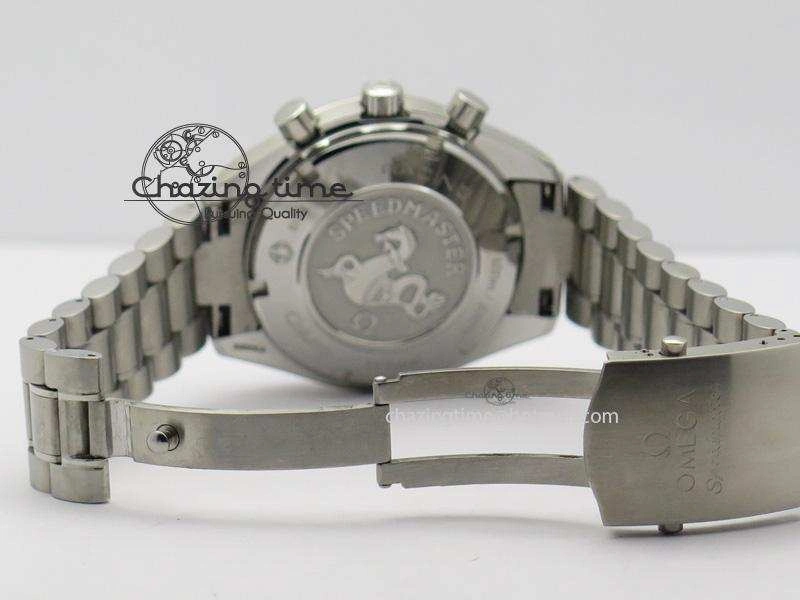 Speedmaster Racing 40mm SS Black Dial On SS Bracelet A7750 ( Free Rubber Strap )