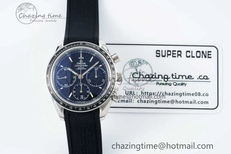 Speedmaster Racing Master SS HKF Best Edition Black Dial on Black Rubber Strap A7750