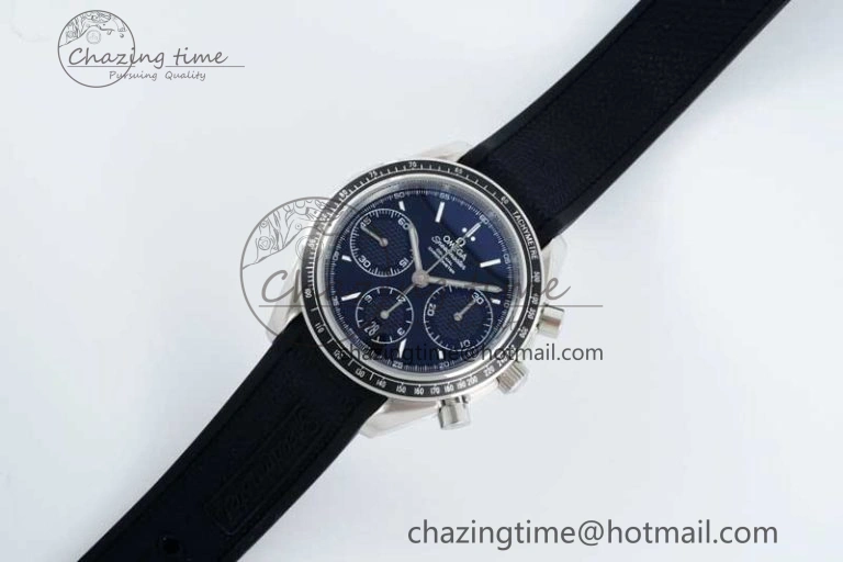 Speedmaster Racing Master SS HKF Best Edition Black Dial on Black Rubber Strap A7750